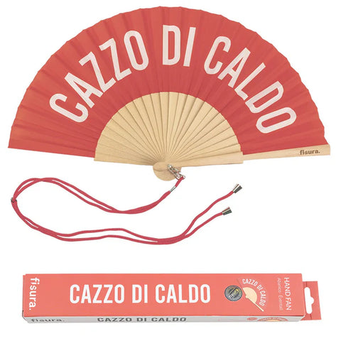 Ventaglio rosso "Cazzo di caldo"