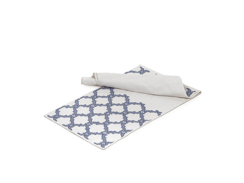 RUNNER COTONE C/MOTIVO CM35X180 CREMA/BLU Bruco
