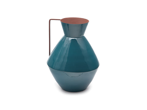 Brocca Metal Shiny cm 30 x 29 x 40 Blu/Terra Bruco