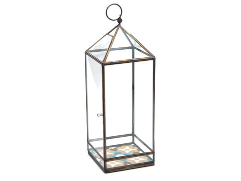 Lanterna metal liberty cm 21 x 21 x 55 Ottone Antique Bruco