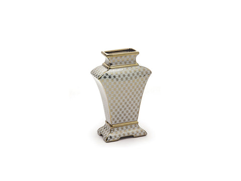 VASO CERAMICA DALIAN CM12X10X27 BIANCO-ORO BRUCO