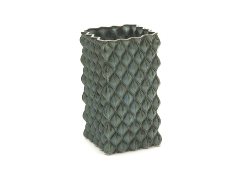Vaso ceramica Waves D18 h32 Verde blu Matt Bruco