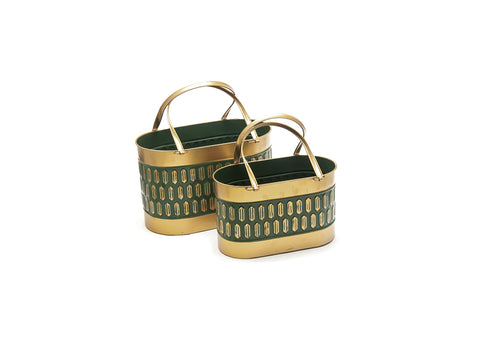 SET 2PZ BORSE LATTA CM26X23X23-30X19X19 VERDE