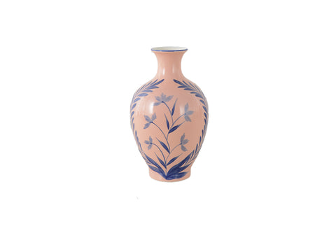 Vaso ceramica oriente italiano cm 15 x 25 salmone Bruco