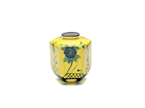 Vaso ceramica oriente italiano cm 20 x 23 giallo Bruco