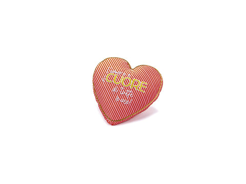 Cuscino Cuore ricamato rosso  CM40X40   Bruco