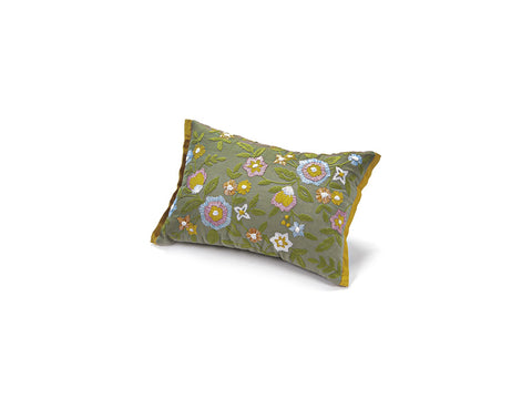 Cuscino in cotone spring ricamato cm 35x50 verde