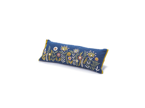 Cuscino in cotone spring ricamato cm 30x75 blu Bruco