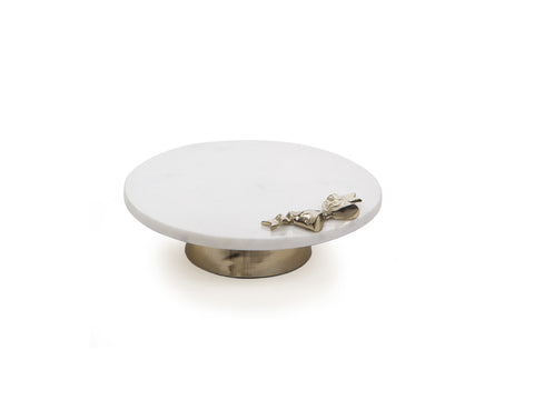 ALZATA MARMO C/FIOCCO D30 BIANCO/ORO BRUCO