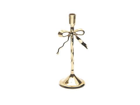 CANDELIERE ALLUMINIO C/FIOCCO CM15X11X30 ORO BRUCO