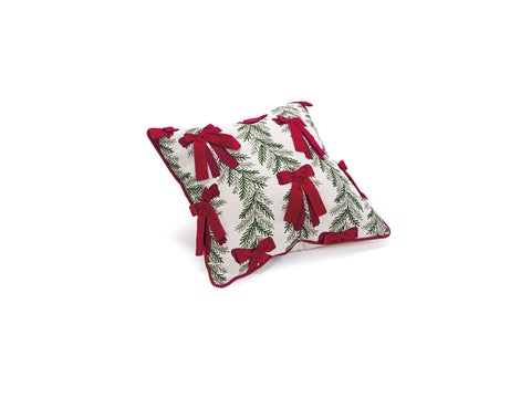 CUSCINO GARLAND C/FIOCCHI BIANCO/VERDE/ROSSO BRUCO