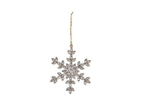 DECORAZIONE SNOWFLAKE C/PIETRE DIAMOND CM15X15 ORO/CLEAR BRUCO