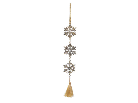 DECORAZIONE TRISNOWFLAKE C/PIETRE DIAMOND CM35X6 ORO/CLEAR BRUCO