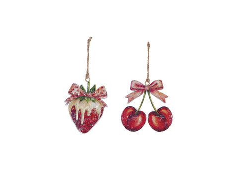 DECORAZIONE RED FRUIT DOUBLE METAL FROSTED CM8X11 MULTI BRUCO