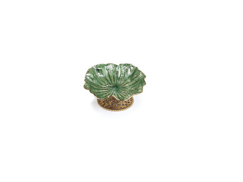 ALZATA ALLUMINIO LEAF CM26X26X11 VERDE/ORO BRUCO