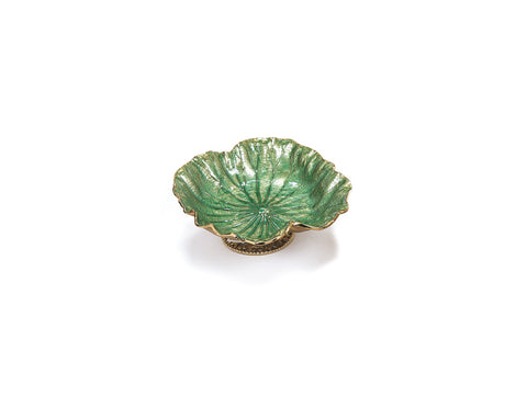 ALZATA ALLUMINIO LEAF CM36X36X12 VERDE/ORO BRUCO