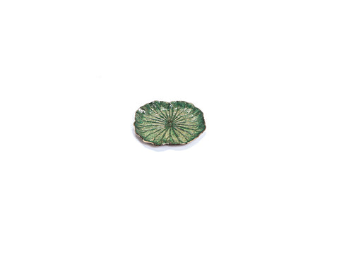 VASSOIO ALLUMINIO FOGLIA CM28X27X2 VERDE/ORO BRUCO