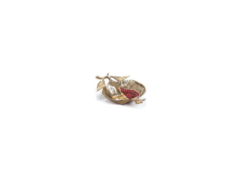 CIOTOLA DECORATIVA ALLUMINIO MELOGRANO CM25X16X5 ORO/ROSSO BRUCO