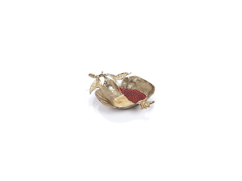 CIOTOLA DECORATIVA ALLUMINIO MELOGRANO CM31X21X6 ORO/ROSSO BRUCO