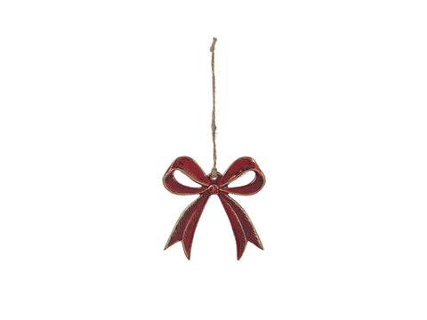 DECORAZIONE FIOCCO ALLUMINIO MERRY CM9X9 ROSSO BRUCO