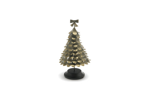 ALBERO METAL LEAVES C/BASE LEGNO CM15X15X34 ANTIQUE GOLD BRUCO