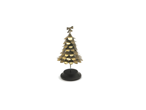 ALBERO METAL LEAVES C/BASE LEGNO CM11X11X28 ANTIQUE GOLD BRUCO