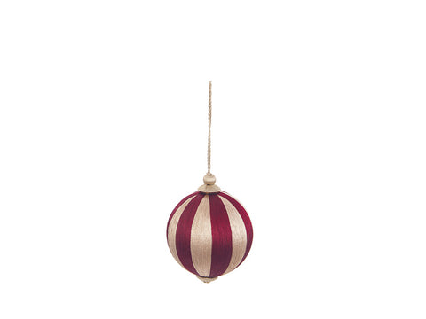 DECORAZIONE SFERA SILK IN FILO D8 BURGUNDY/ORO BRUCO