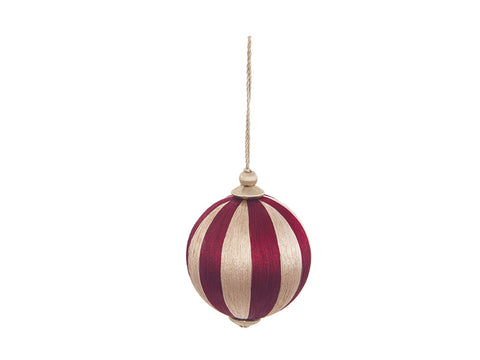 DECORAZIONE SFERA SILK IN FILO BURGUNDY/ORO BRUCO