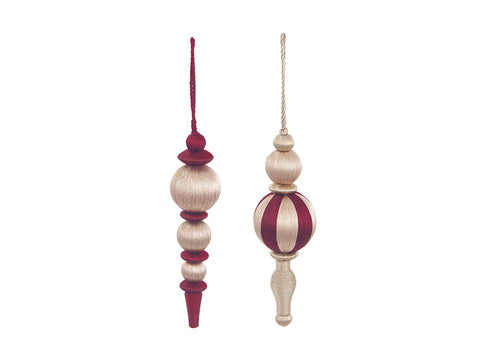 DECORAZIONE PENDENTE SILK IN FILO CM5X22 ASS BURGUNDY/ORO BRUCO