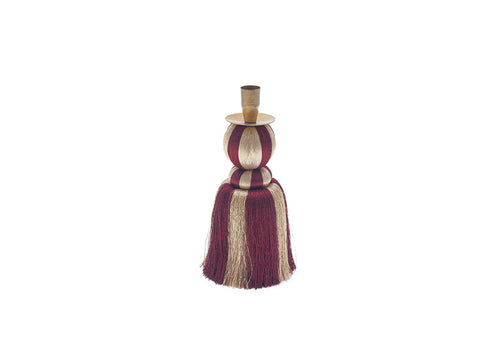CANDELIERE SILK IN FILO CM8X8X26 BURGUNDY/ORO BRUCO