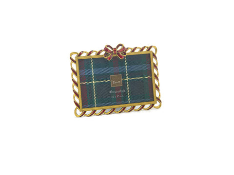 PORTAFOTO METAL C/FIOCCO CM18X14X2 ROSSO-ORO BRUCO
