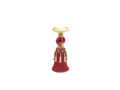 CANDELABRO ELITE RESINA CM10X23 ROSSO-ORO BRUCO