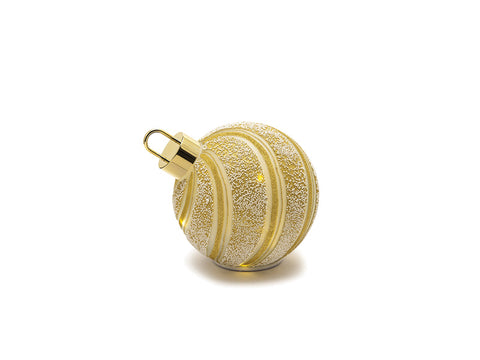 SFERA ROTANTE IN VETRO C/LUCI A BATTERIA CM15 VERDE-ORO BRUCO