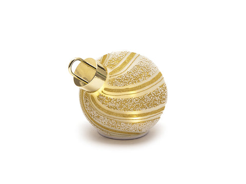 SFERA ROTANTE IN VETRO C/LUCI A BATTERIA CM20 VERDE-ORO BRUCO