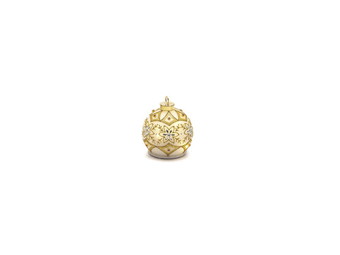 SFERA ROTANTE IN VETRO C/LUCI A BATTERIA CM12 VERDE-ORO BRUCO
