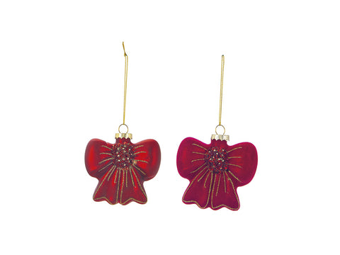 DECORAZIONE FIOCCO VETRO CM8 ASS ROSSO BRUCO