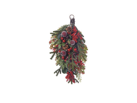 FUORIPORTA PINO E MELOGRANI CM24X60 VERDE-ROSSO BRUCO