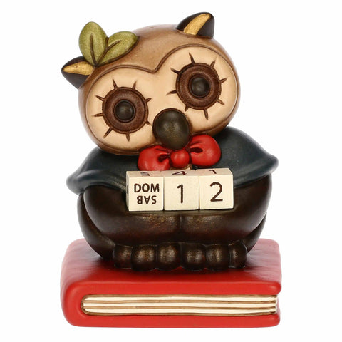 Calendario laurea con gufo Lucky in ceramica Thun