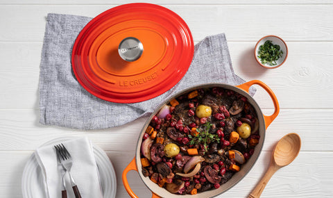 Cocotte ovale Evolution in ghisa vetrificata 31 cm ciliegia Le creuset