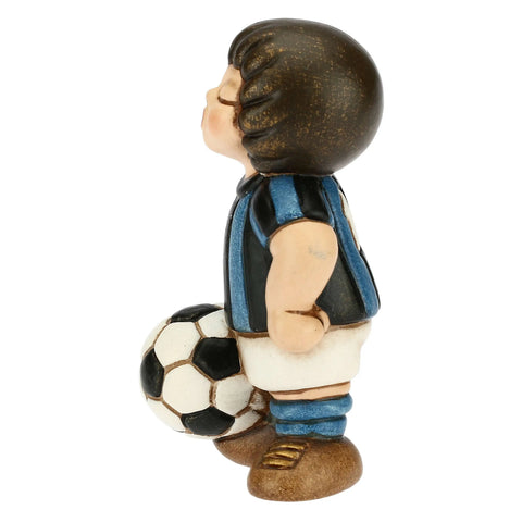 Bimbo calciatore nero azzurro piccolo Thun