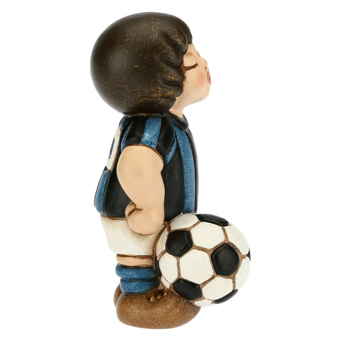 Bimbo calciatore nero azzurro piccolo Thun