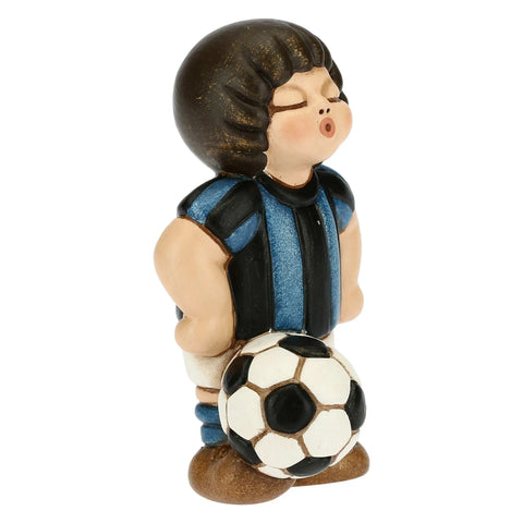 Bimbo calciatore nero azzurro piccolo Thun
