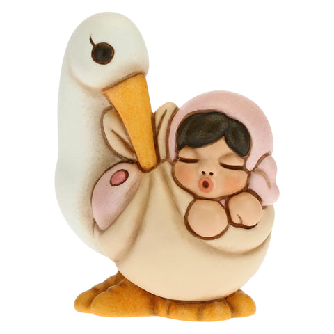 Cicogna nascita con bimba piccolo Thun