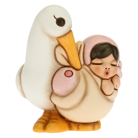 Cicogna nascita con bimba piccolo Thun