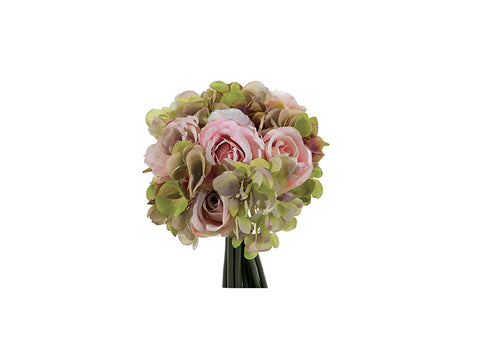 Bundle rose e ortensie x11 cm 20 rosa/verde Bruco