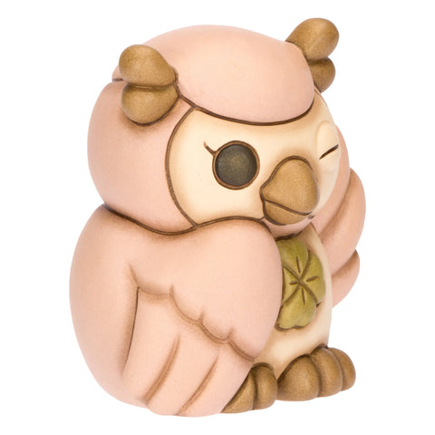Gufo con Quadrifoglio rosa Thun