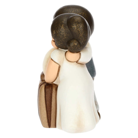 Sposini in viaggio con cuore e valigia in ceramica, piccoli Thun