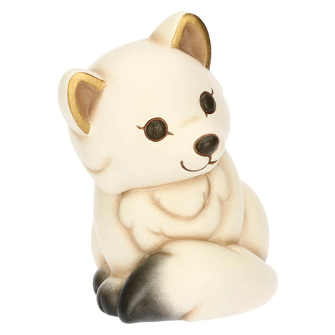 Volpe bianca Perla in ceramica Inverno Incantato, media