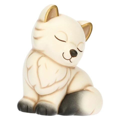 Volpe bianca Perla in ceramica Inverno Incantato, grande Linea Inverno incantato