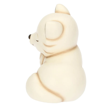 Volpe bianca Perla in ceramica Inverno Incantato, grande Linea Inverno incantato